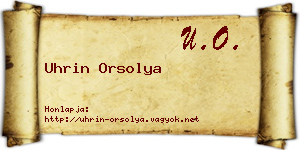 Uhrin Orsolya névjegykártya