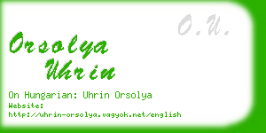 orsolya uhrin business card